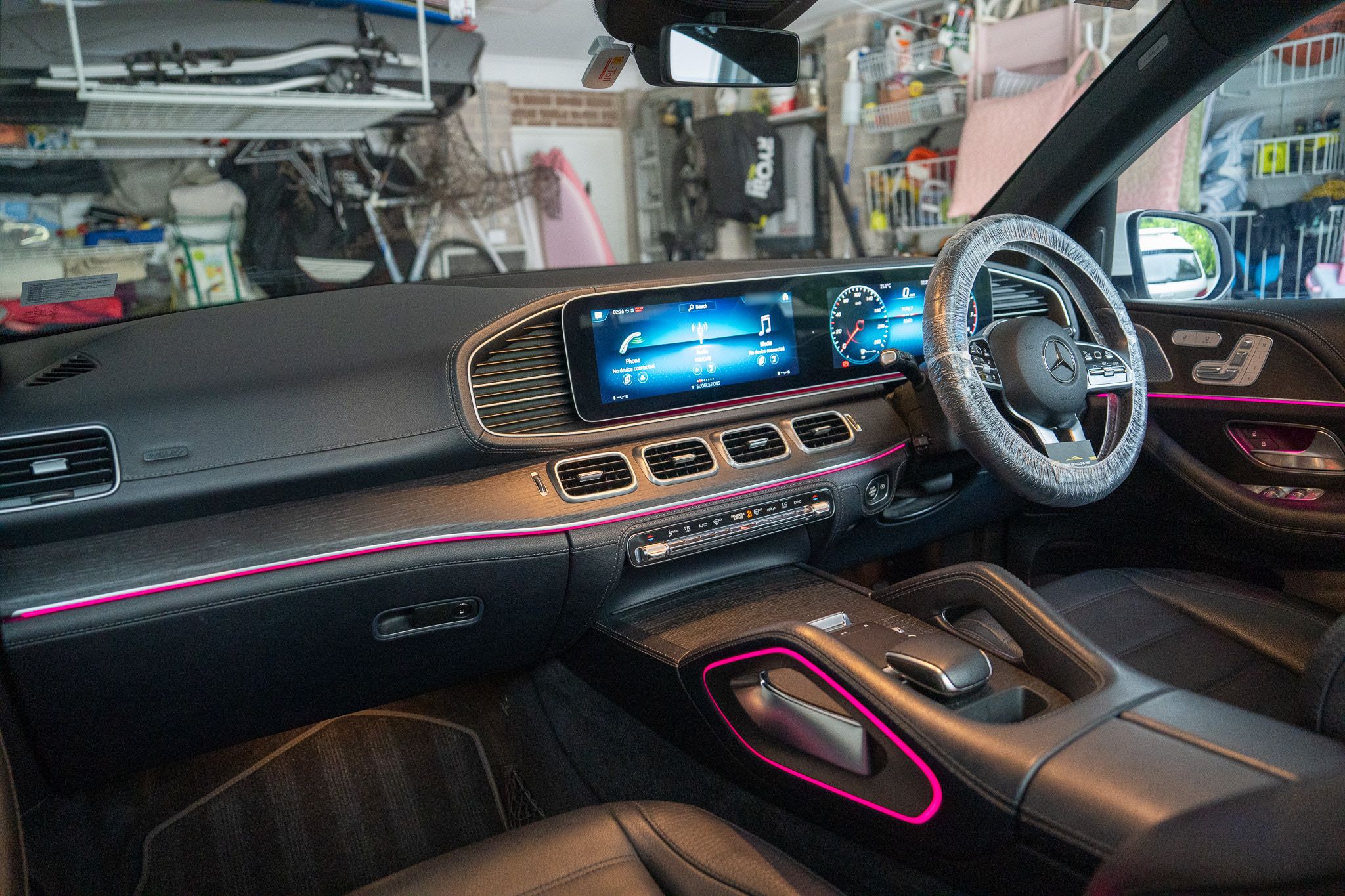 Mercedes-Benz GLE dashboard and centre console after an interior detail